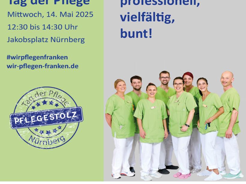 Plakat zum Tag der Pflege 2025 am 14. Mai in Nürnberg