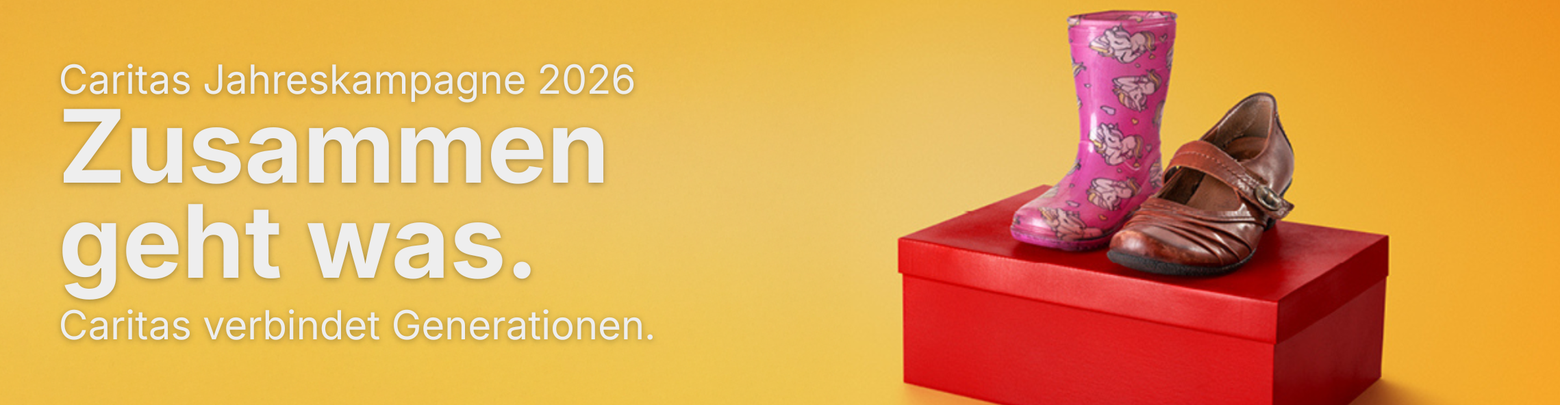Zusammen geht was. Caritas verbindet Generationen. Jahreskampagne 2026
